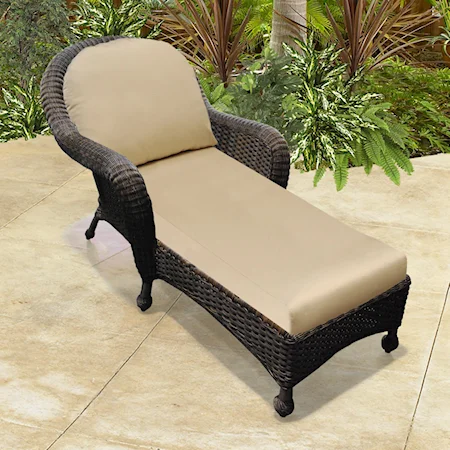 Woven Outdoor Upholstered Chaise Lounge
